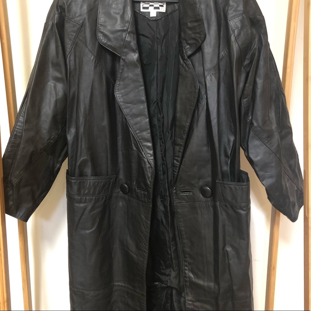 Yearbook Black Leather Coat
